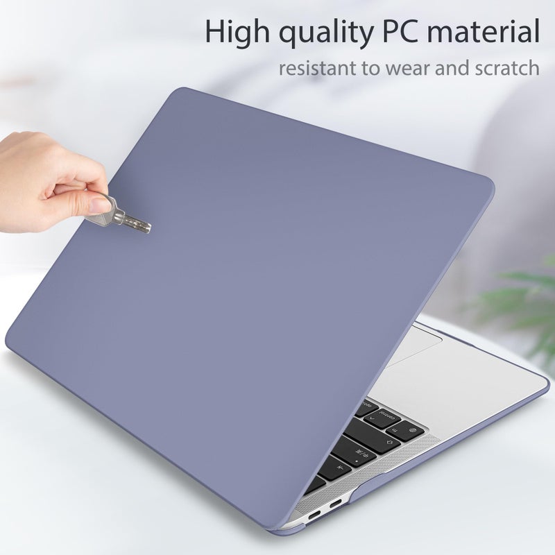May Chen Compatible with New MacBook Air 13 inch Case 2021 2020 2019 2018 Model: M1 A2337 A2179 A1932, Plastic Hard Shell Case for Mac Air 13 inch with Retina Display Fits Touch ID, Lavender Gray - Image 5